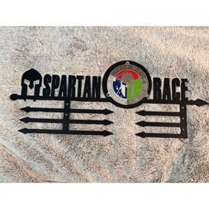 Spartan Race 2019 Trifecta Tribe Medal Display Hanger Black Metal Spear Rack